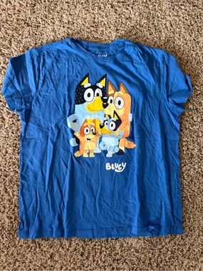 Bluey Family Graphic Short Sleeve Tee - Blue